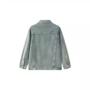 欧迪芬 卡通小狗刺绣水洗男女宽松潮复古学院风上衣痞帅夹克高街趣味时尚牛仔外套 女款