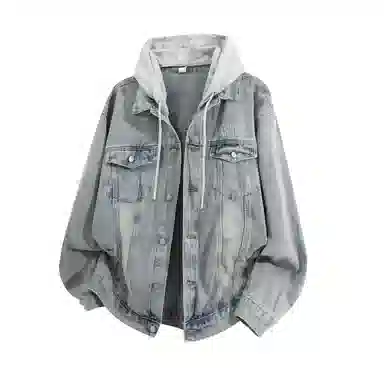 AYEA Vintage Washed Denim Hoodie Jacket