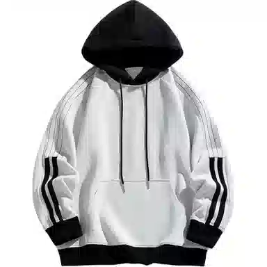 太子龍 宽松连帽条纹长袖卫衣 男女同款