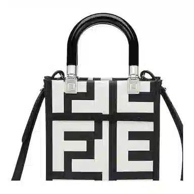 Fendi Sunshine Tote Bag White Black