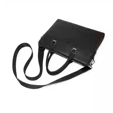 老人头 商务休闲百搭高级感日常通勤斜挎包手提包 头层牛皮 公文包 男款 黑色