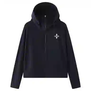 帕丁顿熊 基础款复古简约十字菱形刺绣纯色宽松短板连帽户外功能性凉感高弹力亲肤超轻速干透气皮肤衣防水防紫外线 凉感超轻透气防晒服 男女同款