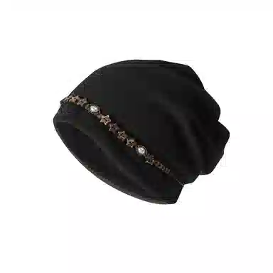 祎步康 民族风复古五角星流苏包头帽高级感扎染串珠大头围小众 棉涤 帽子 女款