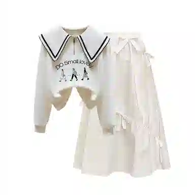 棉购 气质简约长袖上衣优雅百搭裙子裙装套装 女款