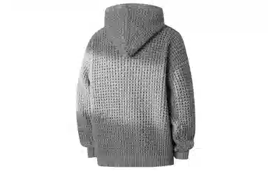 大卫贝肯 港风复古简约连帽基础款纯色字母印花宽松软糯秋冬慵懒套头外套针织毛衣 男女同款