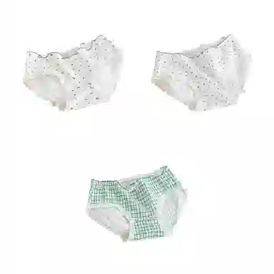 芬腾 清新撞色系列甜美蝴蝶结点缀不勒腿无扎感透气亲肤学生三角内裤 女款