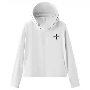 帕丁顿熊 基础款复古简约十字菱形刺绣纯色宽松短板连帽户外功能性凉感高弹力亲肤超轻速干透气皮肤衣防水防紫外线 凉感超轻透气防晒服 男女同款