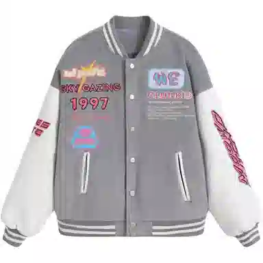 寻星记  美式潮流拼接刺绣夹克青春感与高级感并存棒球服 男女同款