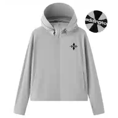 帕丁顿熊 基础款复古简约十字菱形刺绣纯色宽松短板连帽户外功能性凉感高弹力亲肤超轻速干透气皮肤衣防水防紫外线 凉感超轻透气防晒服 男女同款