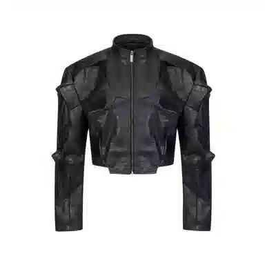 START EXCEED END Dark Alien Deconstructed Leather Jacket