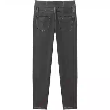 太平鸟 高腰修身长裤牛仔裤 女款 黑色