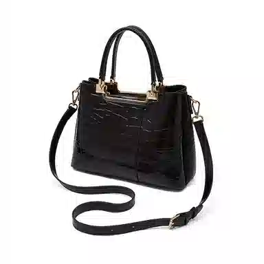 老人头 经典时尚优雅大气百搭实用鳄鱼纹通勤单肩斜挎包 头层牛皮 手提包 常规 女款 红色/黑色/棕色