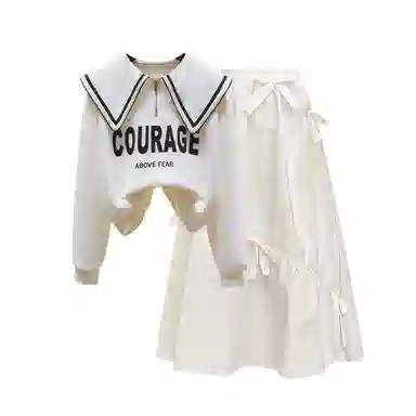 棉购 气质简约长袖上衣优雅百搭裙子裙装套装 女款