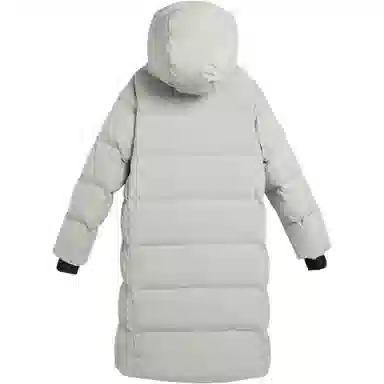 鸭鸭 纯色简约休闲时尚百搭通勤连帽长款羽绒服 男女同款