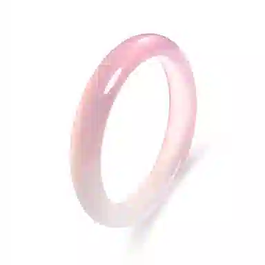 老凤祥 半白半粉贵妃镯 国潮东方雅致美学 桃夭胭脂粉渐变素圈叠戴  汉服旗袍搭配 贵气感#好运天然 玉髓 手镯 女款