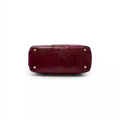 老人头 经典时尚优雅大气百搭实用鳄鱼纹通勤单肩斜挎包 头层牛皮 手提包 常规 女款 红色/黑色/棕色