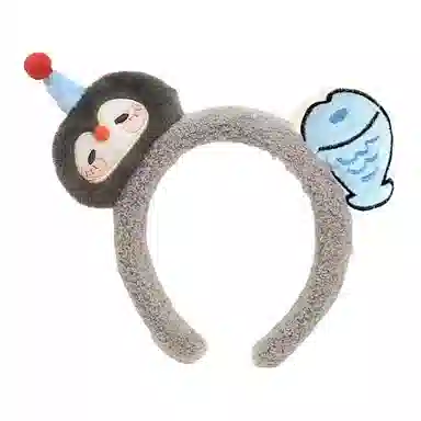 蒙妮 创意卡通企鹅小鱼毛绒头箍可爱少女发卡 树脂/绒布 发箍 男女同款情侣款