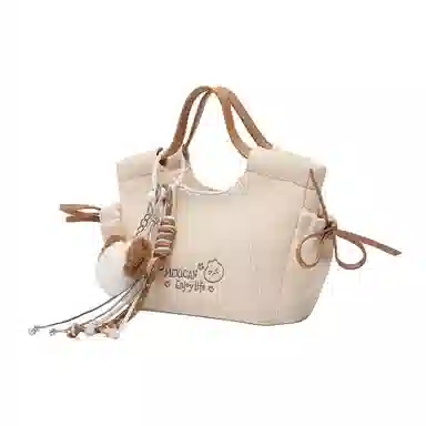 稻草人 高级感可爱挂件时尚潮流百搭小众实用 聚氨酯革 单肩斜挎包手提包 常规 女款 蓝色/米杏