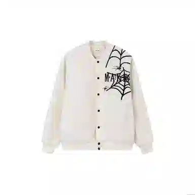 哲源 美式复古高街潮流棒球服蜘蛛字母动物图案立体刺绣设计感春秋外套潮牌百搭宽松舒适日常通勤痞帅休闲夹克 男女同款