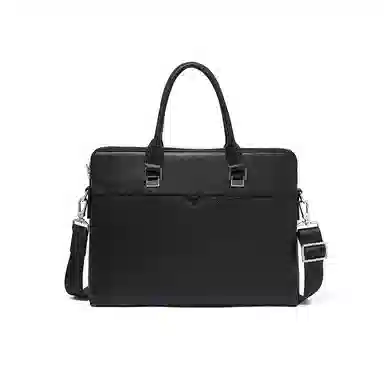 老人头 商务休闲百搭高级感日常通勤斜挎包手提包 头层牛皮 公文包 男款 黑色