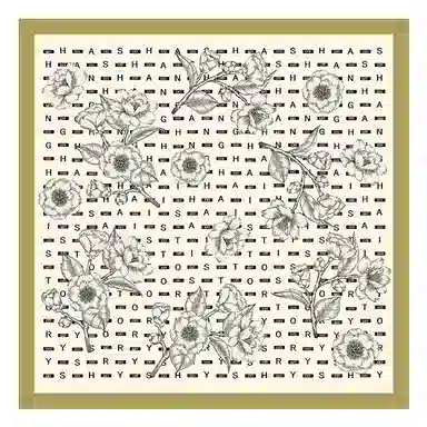 上海故事 双面印花人字纹中方巾 桑蚕丝 丝巾 女款