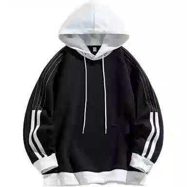 太子龍 宽松连帽条纹长袖卫衣 男女同款