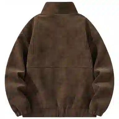 帕丁顿熊 复古日系工装拼接夹克外套简约宽松翻领休闲防风机车皮衣 男女同款