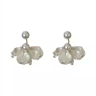 彤彤兔 法式花朵耳钉女两戴流苏独特设计高级感气质耳饰品 合金树脂 耳环 女款