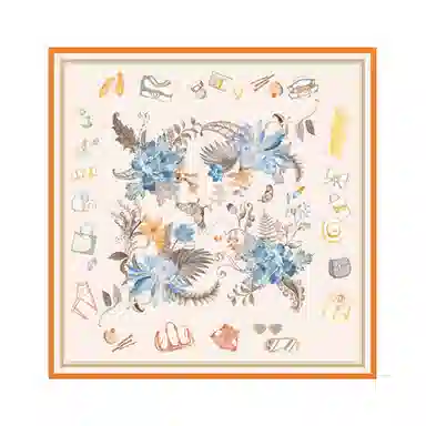 上海故事 双面印花真丝披肩大方巾 桑蚕丝 丝巾 男女同款情侣款