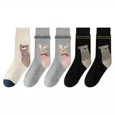 棉芝士 可爱卡通无骨中筒袜 男女同款