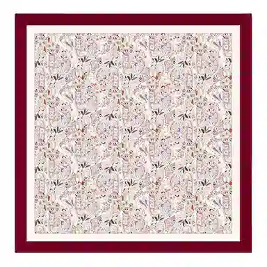 上海故事 围巾双面印花人字纹中方巾 绵羊毛 丝巾 女款