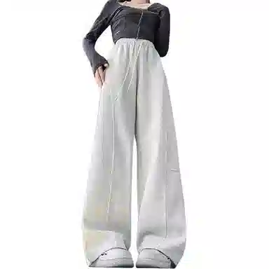 欧迪芬 宽松直筒运动高腰休闲裤 女款