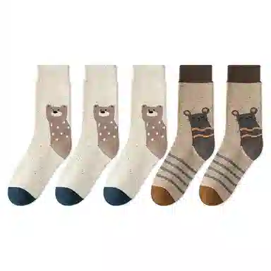 棉芝士 可爱卡通无骨中筒袜 男女同款