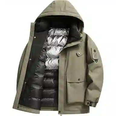 鸭鸭 休闲时尚机能风纯色工装宽松保暖百搭羽绒服 男女同款