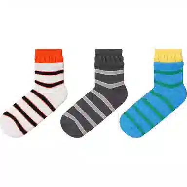 缎魅 舒适百搭复古条纹个性中筒袜 女款