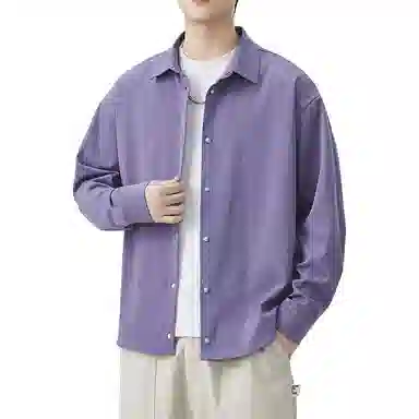 金盾 纯色休闲潮流长袖衬衫 男款