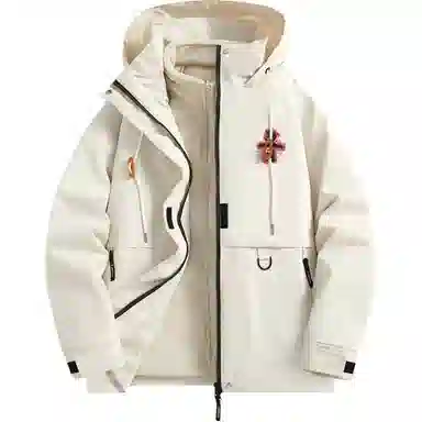 欧迪芬 明星同款宽松连帽长袖纯色高街简约基础款防风防水防污登山衣运动保暖防泼水时尚旅游户外徒步旅行露营山系情侣外套夹克 男女同款