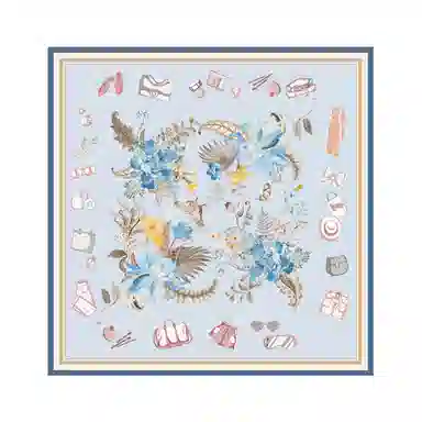 上海故事 双面印花真丝披肩大方巾 桑蚕丝 丝巾 男女同款情侣款