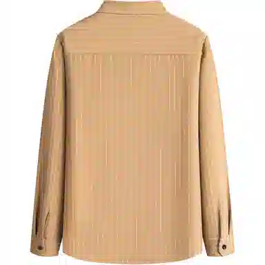 红豆 保暖加绒加厚假两件翻领休闲衬衣竖条纹亲肤舒适长袖上衣衬衫 男款