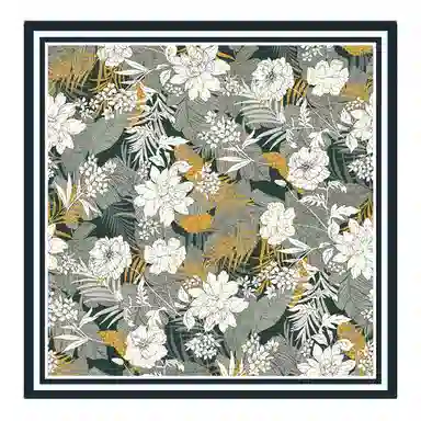 上海故事 围巾双面印花人字纹中方巾 绵羊毛 丝巾 女款