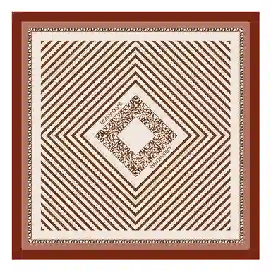 上海故事 双面印花人字纹中方巾 桑蚕丝 丝巾 女款