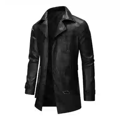 金盾 双排扣中长款皮衣夹克外套 男款