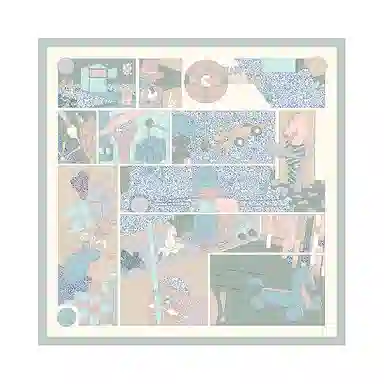 上海故事 印花方巾披肩礼盒 桑蚕丝 丝巾 女款