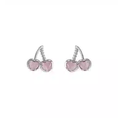 彤彤兔 百搭甜美樱桃耳钉女气质简约轻奢小众设计耳饰品 合金树脂 耳环 女款