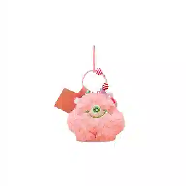 玄唐 萌萌大眼小怪兽彩链钥匙扣包包毛绒法公仔 聚酯纤维 挂件 男女同款情侣款