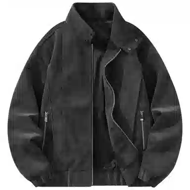 帕丁顿熊 复古日系工装拼接夹克外套简约宽松翻领休闲防风机车皮衣 男女同款