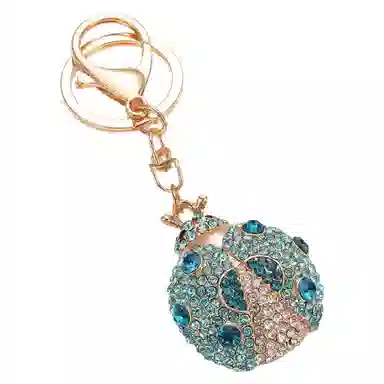 尚先生 韩国创意可爱甲壳虫汽车女包包挂件链饰品#好运 水晶水钻 钥匙扣 男女同款情侣款