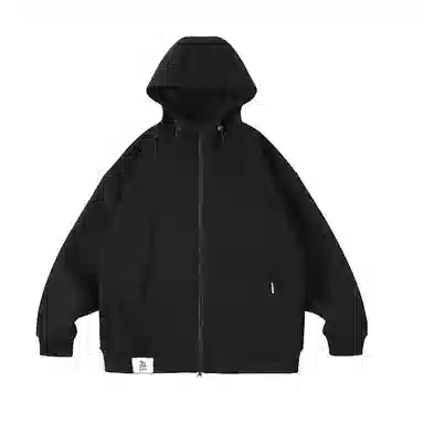 【dme】 秋季潮牌重磅日系休闲复古简约百搭街头情侣日常户外运动连帽拉链水洗色块港风宽松上衣长袖卫衣 男女同款