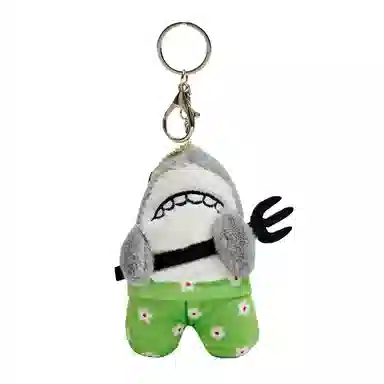 尚先生 年度丑东西搞怪鲨鱼谐音梗公仔书包包个性钥匙扣挂饰 毛绒 挂件 男女同款情侣款