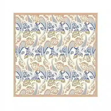 上海故事 绵羊毛双面印花人字纹中方巾礼盒装 桑蚕丝 丝巾 男女同款情侣款